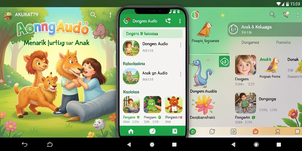 Antarmuka aplikasi AKURAT79 yang menawan dan ramah untuk anak-anak.