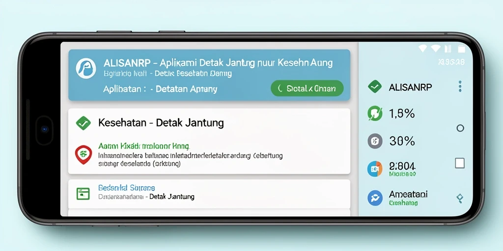 Tampilan antarmuka ALISANRP untuk pemantauan detak jantung.