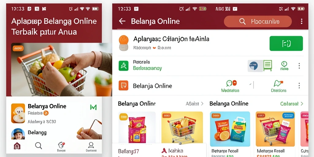 Screenshot utama API33 menampilkan antarmuka aplikasi Belanja Online yang user-friendly.