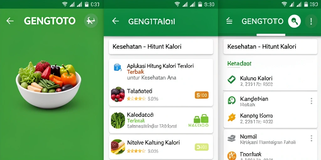 Antarmuka GENGTOTO yang user-friendly untuk menghitung kalori.