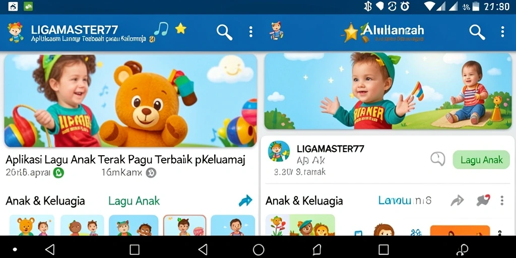 Tampilan antarmuka aplikasi LIGAMASTER77 yang ramah anak.