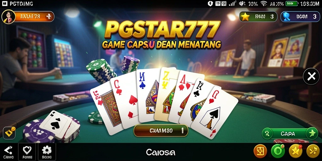 Antarmuka PGSTAR777 yang menarik dan interaktif dalam permainan Capsa.