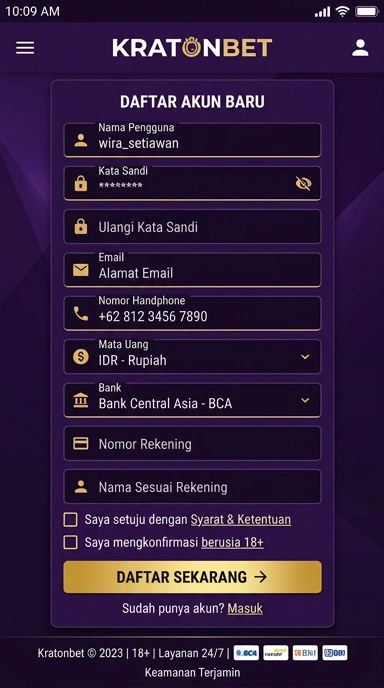 Daftar Akun Baru Kratonbet Mudah dan Cepat
