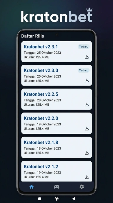 Riwayat Versi Aplikasi kratonbet untuk Android